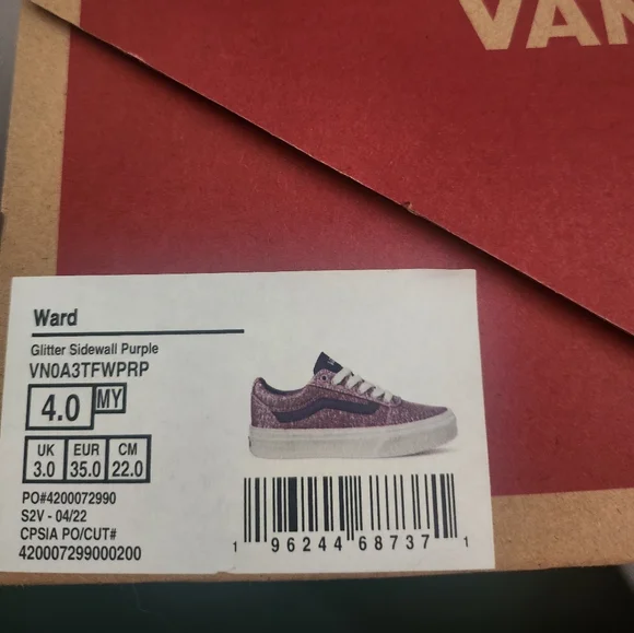 Vans Purple Low-Top Sneakers Glitter Finish - Picture 7 of 7